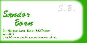 sandor born business card